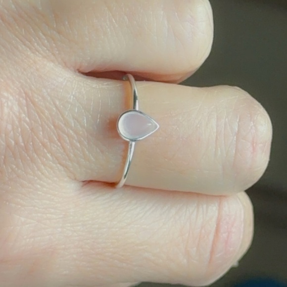 Sterling Silver Rose Quartz Dainty Ring - Picture 9 of 11